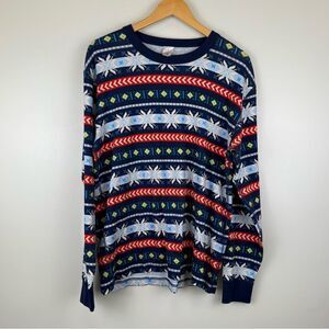 Hanna Andersson Unisex Long John Pajama Top Size XL Scandi Snowflake Fairisle